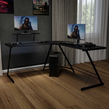 Flash Furniture 36.5 H, 71.5 W X Particleboard, Steel, Black/Black NAN-CD-22181-BK-BK-GG